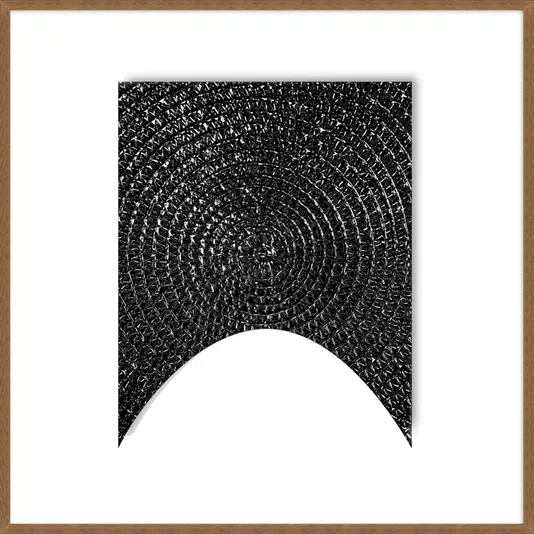 Quadro Abstrato Moderno em Preto e Branco com Moldura e Vidro
