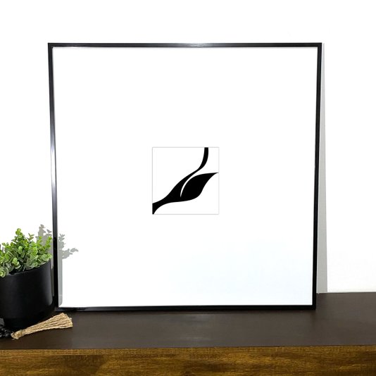 Quadro Abstrato Moderno: Estilo com Moldura Preta e Paspatur Branco Sofisticado