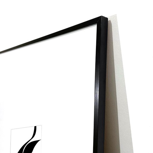 Quadro Abstrato Moderno: Estilo com Moldura Preta e Paspatur Branco Sofisticado