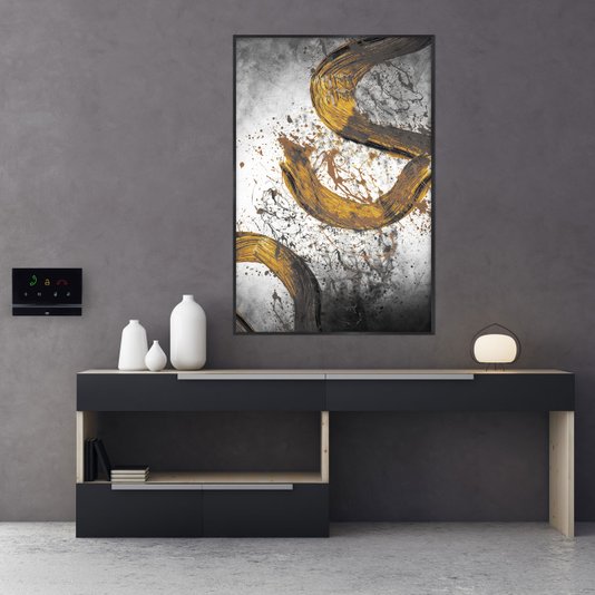 Quadro Abstrato Moderno Pinceladas Amarelas - Escolha o Tamanho