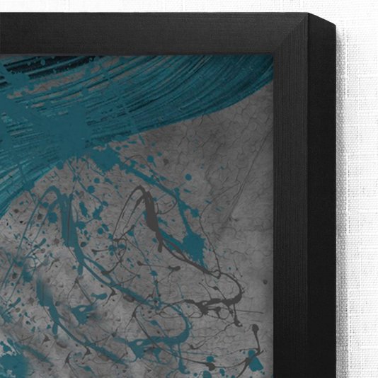 Quadro Abstrato Moderno Pinceladas de Arte Azul - Escolha o Tamanho