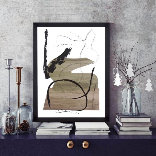 Quadro Decorativo Abstrato Moderno Terroso I - Escolha o Tamanho