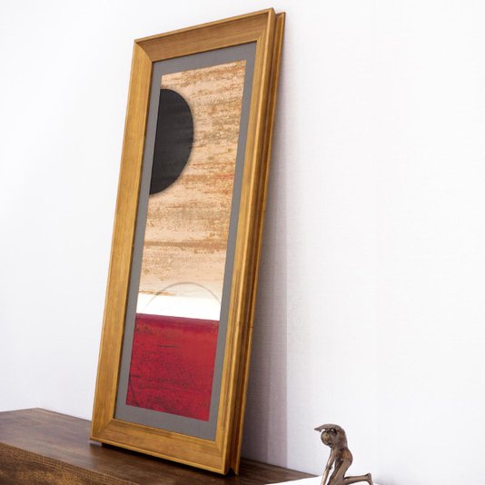 Quadro Abstrato Personalizado Meia Lua 45x90cm