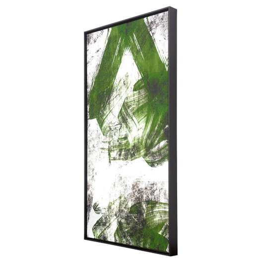 Quadro Abstrato Tela Canvas com Moldura Preta 50x100cm