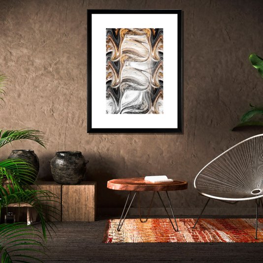 Quadro Abstrato Arte Cinzenta e Amarela Vibração - Escolha o Tamanho