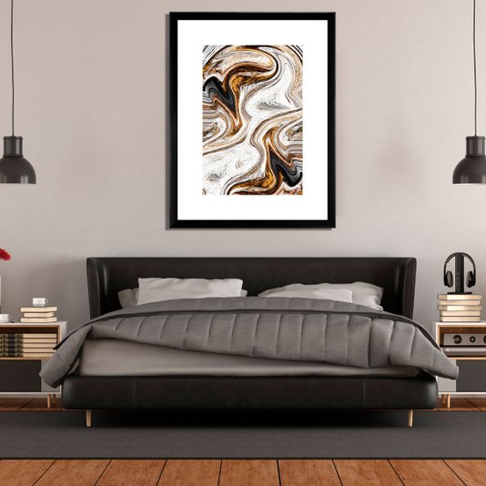 Quadro Abstrato Decorativo Arte Cinzenta e Amarela Vibração - Escolha o Tamanho