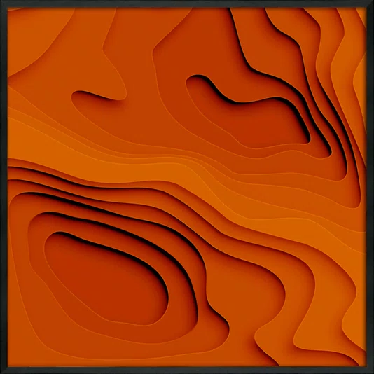 Quadro Abstrato Tons Terrosos Arte Orgânica Estilo Relevo com Moldura e Vidro