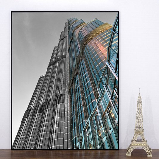 Quadro Arquitetura Burj Khalifa Dubai Emirados Árabes 70x90 cm