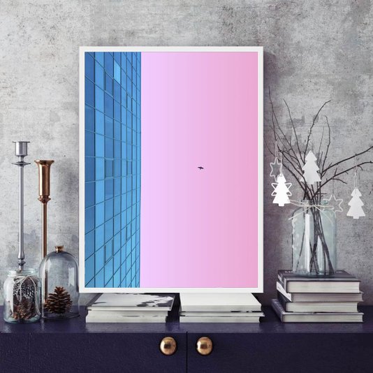 Quadro Arquitetura Fachada em Vidro de Edifício 60x80cm