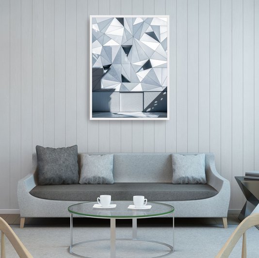 Quadro Arquitetura Fachada Geométrica de Prédio em Madri 60x80cm