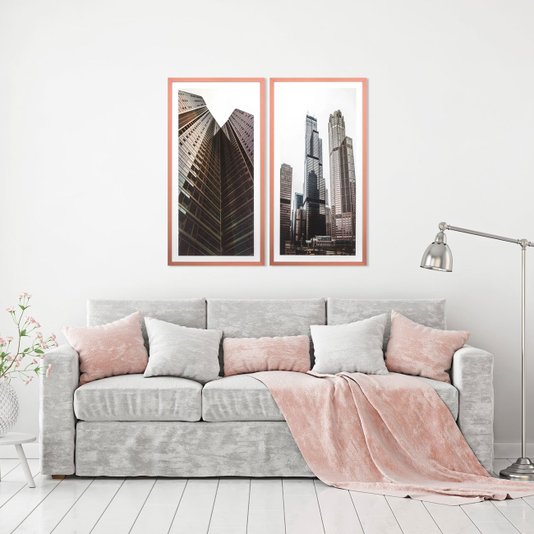 Quadro Arquitetura Foto Arranha-céus em Chicago 40x70 cm