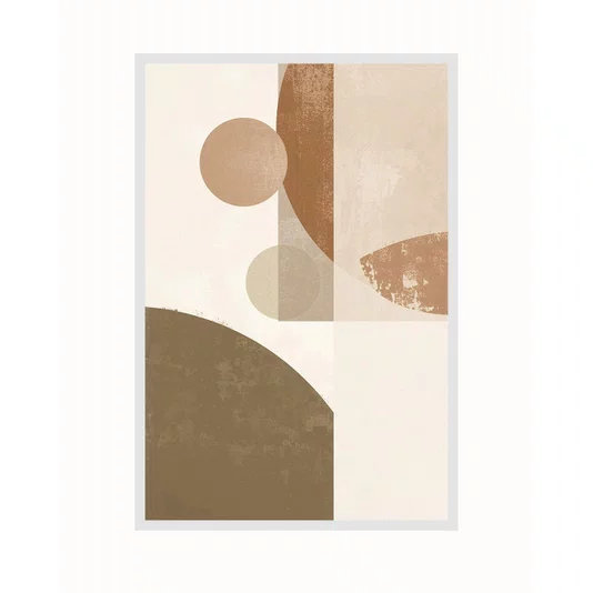 Quadro Arte Abstrata Geométrica Cores Terrosas Decoração Moderna Minimalista