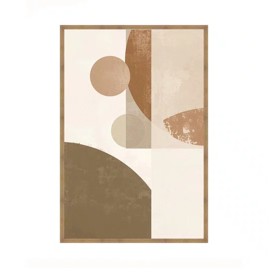 Quadro Arte Abstrata Geométrica Cores Terrosas Decoração Moderna Minimalista
