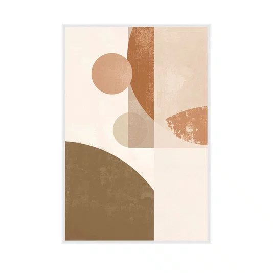Quadro Arte Abstrata Geométrica Cores Terrosas Decoração Moderna Minimalista