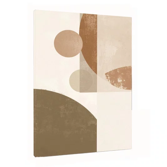 Quadro Arte Abstrata Geométrica Cores Terrosas Decoração Moderna Minimalista