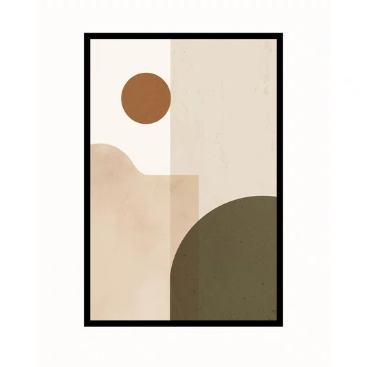 Quadro Arte Abstrata Geométrica Cores Terrosas Decoração Moderna Minimalista