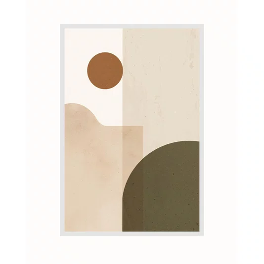 Quadro Arte Abstrata Geométrica Cores Terrosas Decoração Moderna Minimalista