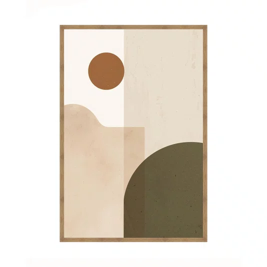 Quadro Arte Abstrata Geométrica Cores Terrosas Decoração Moderna Minimalista
