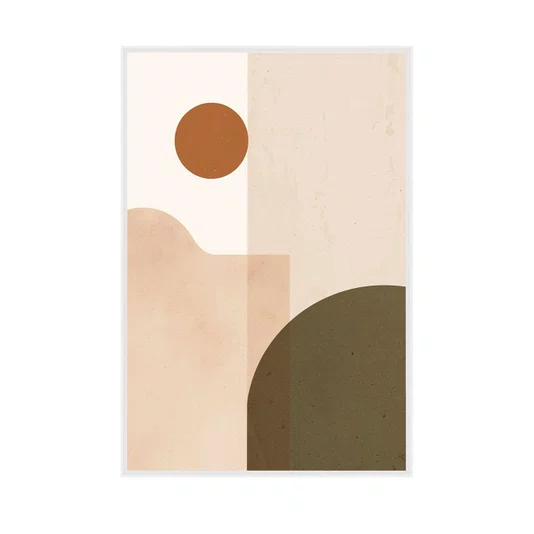 Quadro Arte Abstrata Geométrica Cores Terrosas Decoração Moderna Minimalista