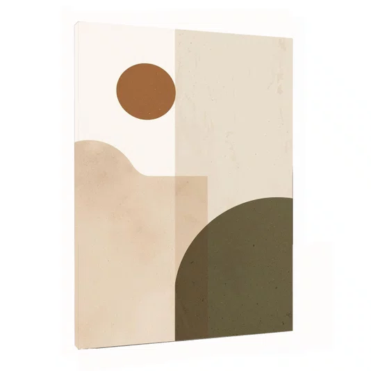 Quadro Arte Abstrata Geométrica Cores Terrosas Decoração Moderna Minimalista