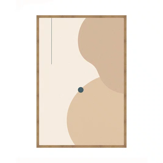 Quadro Arte Minimalista Abstrata com Formas Orgânicas e Linhas Geométricas