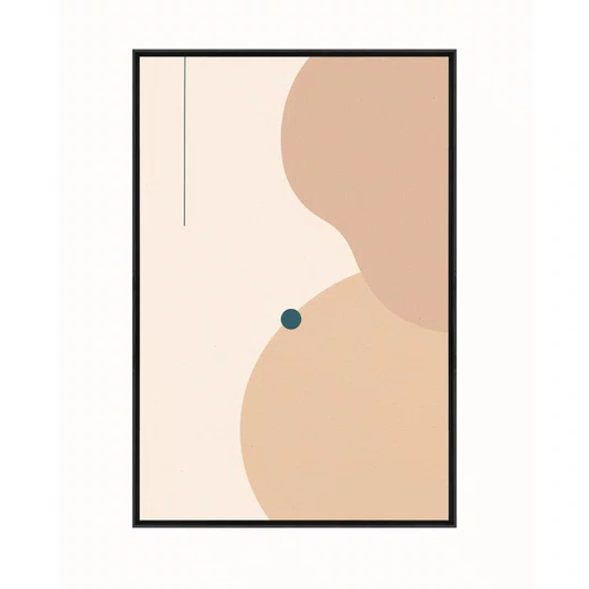Quadro Arte Minimalista Abstrata com Formas Orgânicas e Linhas Geométricas