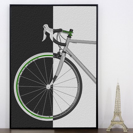Quadro Bicicleta Speed com Detalhes Verdes por Dorival Moreira