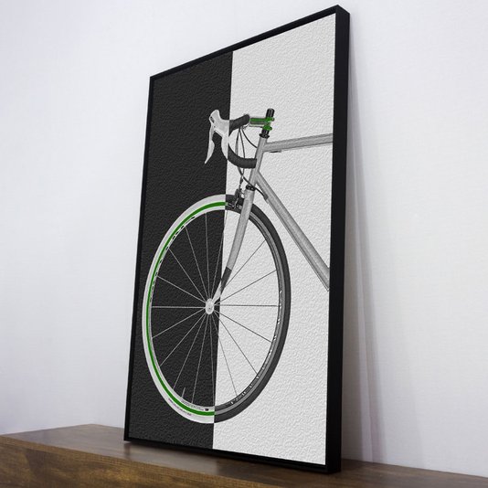 Quadro Bicicleta Speed com Detalhes Verdes por Dorival Moreira