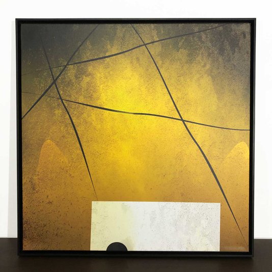 Quadro Canvas Abstrato Moderno com Moldura Flutuante Preta - Decore com Elegância
