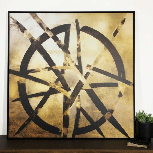 Quadro Canvas Arte Abstrata Moderna com Moldura Preta - Elegância para sua Decoração