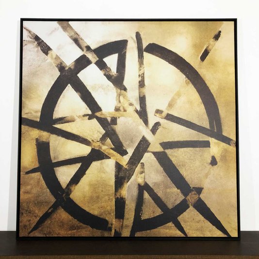 Quadro Canvas Arte Abstrata Moderna com Moldura Preta - Elegância para sua Decoração