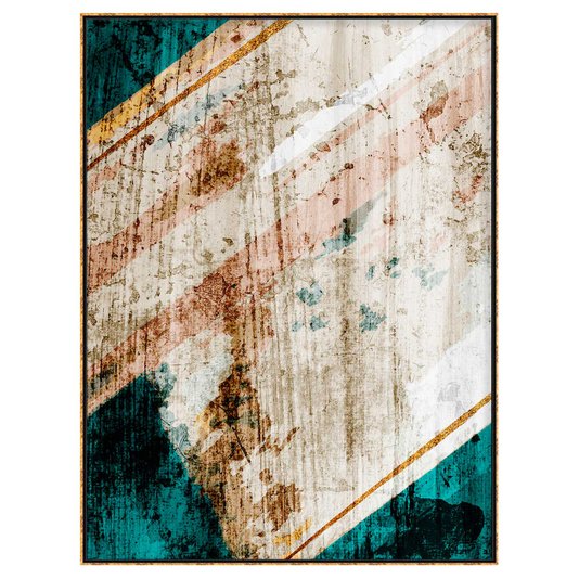 Quadro Canvas com Moldura Dourada Arte Moderna Abstrata Escolha o Tamanho