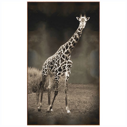 Quadro Canvas com Moldura Tela Imagem de Girafa 120x210 cm