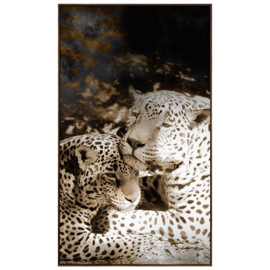 Quadro Canvas com Moldura Tela Imagem de Onças 120x210cm