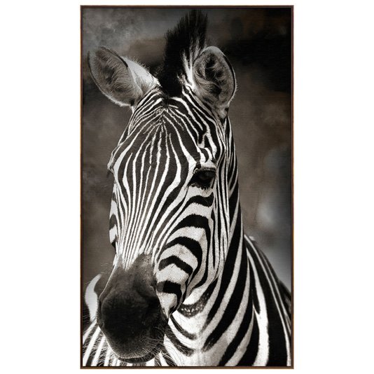 Quadro Canvas com Moldura Tela Imagem de Zebra 120x210cm