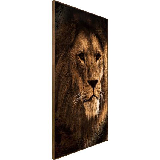 Quadro Canvas com Moldura Tela Imagem Leão Africano 120x210cm