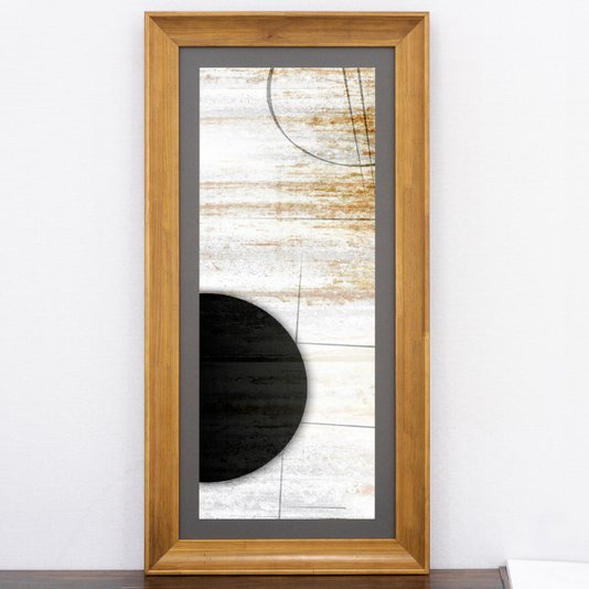 Quadro com Impressão Personalizada Abstrata Meia Lua 45x90cm