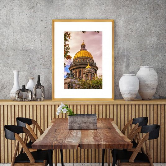 Quadro com Moldura Dourada Catedral de Santo Isaac - Escolha o Tamanho
