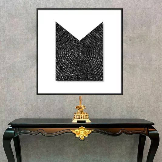 Quadro com Moldura e Vidro Arte Moderna em Preto e Branco