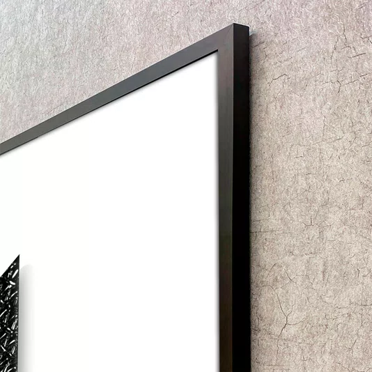 Quadro com Moldura e Vidro Arte Moderna em Preto e Branco