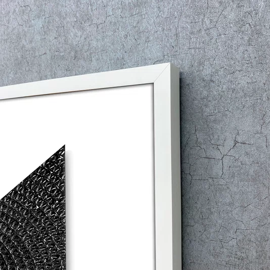 Quadro com Moldura e Vidro Arte Moderna em Preto e Branco