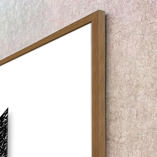 Quadro com Moldura e Vidro Arte Moderna em Preto e Branco