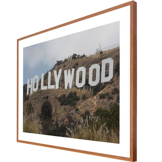 Quadro com Moldura Marrom Famoso Letreiro de Hollywood 80x60 cm