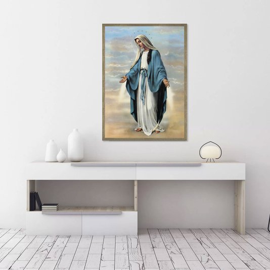 Quadro com imagem da Nossa Senhora da Medalha Milagrosa.