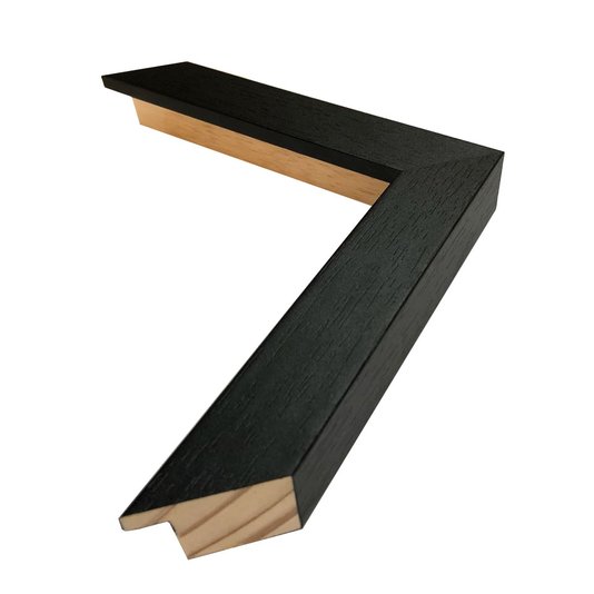 Quadro com Moldura Preta Folhas em Preto e Branco 60x90cm