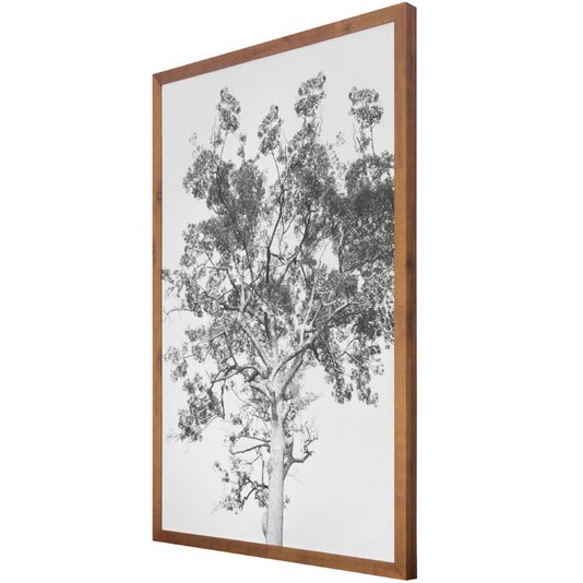 Quadro com Moldura Rústica Árvore em Preto e Branco 70x100 cm