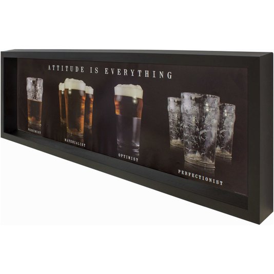 Quadro com Profundidade Copos de Cerveja Atitude é Tudo 90x30cm