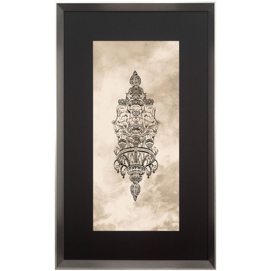 Quadro Contemporâneo II com Moldura Prata Ornamento 60x100 cm