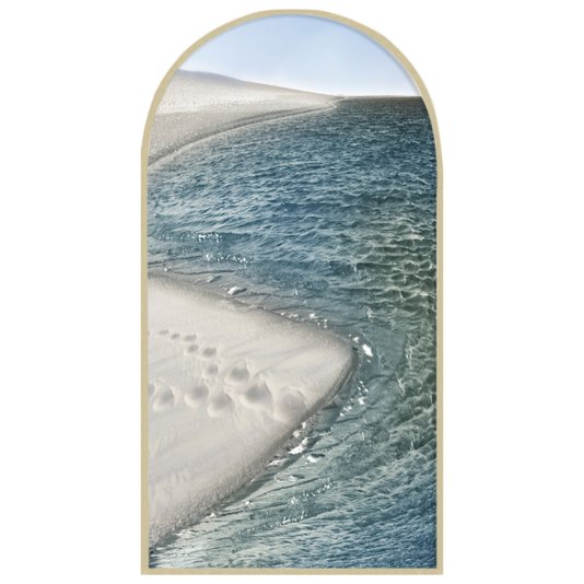 Quadro Lençois Maranhenses Formato Janela com Moldura Marupá Natural
