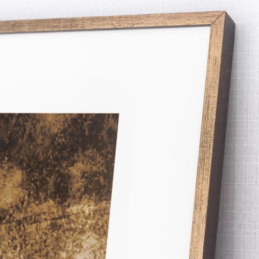 Quadro De Mapa Envelhecido com Moldura Bronze 90x60cm